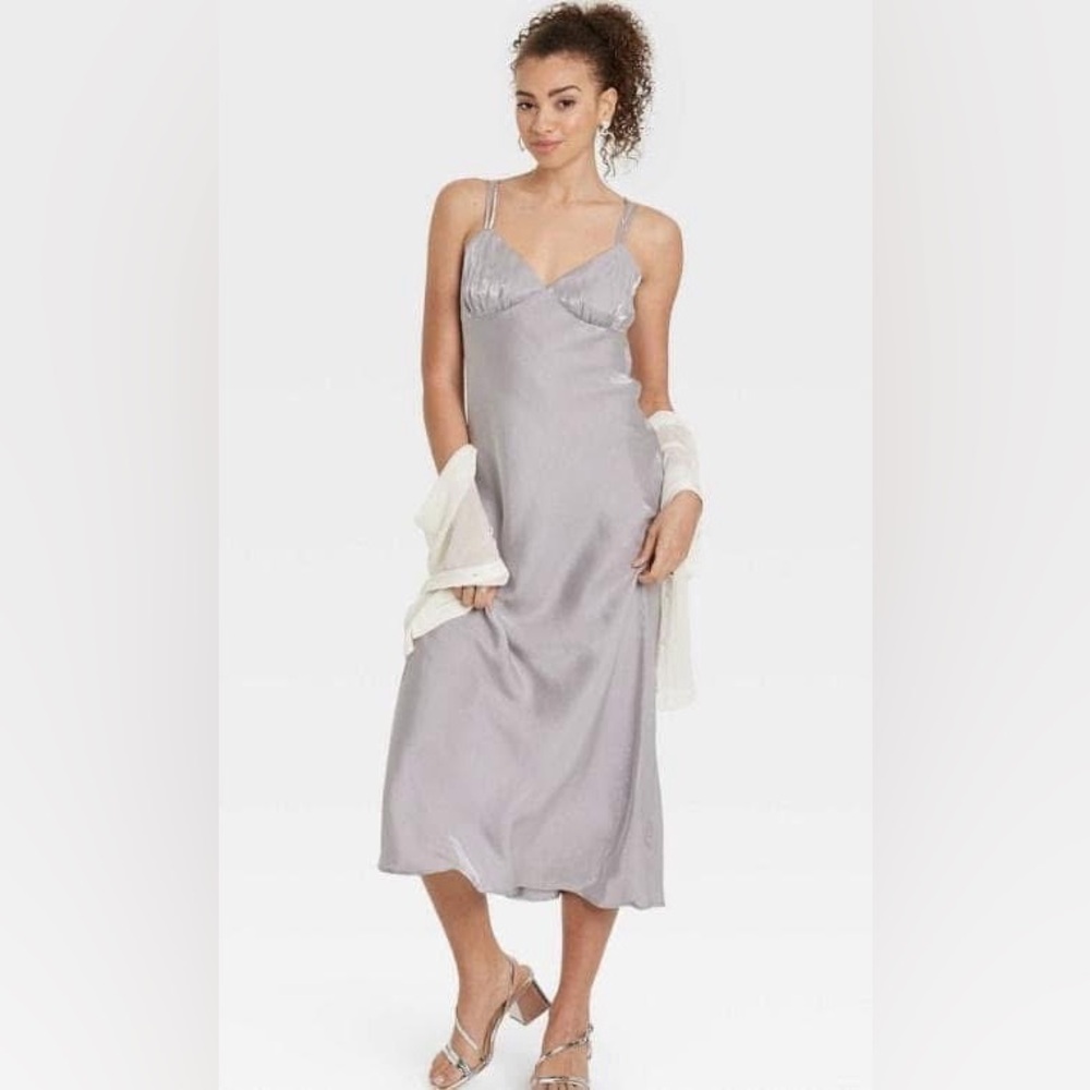 Silky satin slip dress